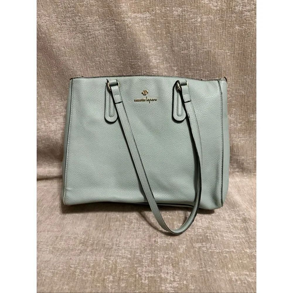 Nanette Lepore Women's Faux Pebble Leather Shoulder Bag Aqua Teal Medium